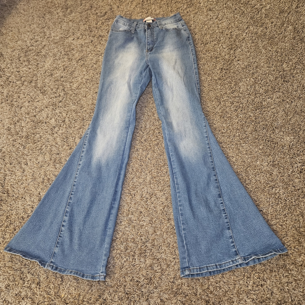 Vibe & Rant Jeans Women's Size 7 (W28) Blue Regular Fit Flared Style Denim‎ Y2K